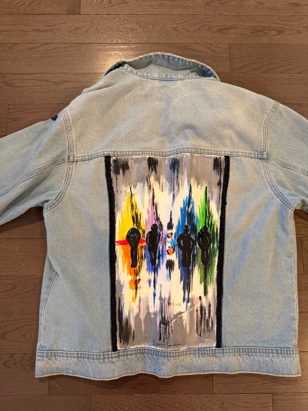 Hand-Painted Denim Jacket - Picture 3 of 5